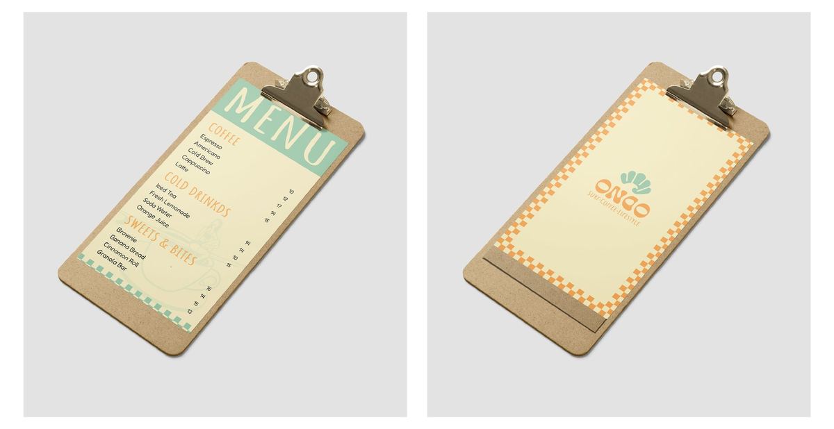 Ondo clipboard menu mockups