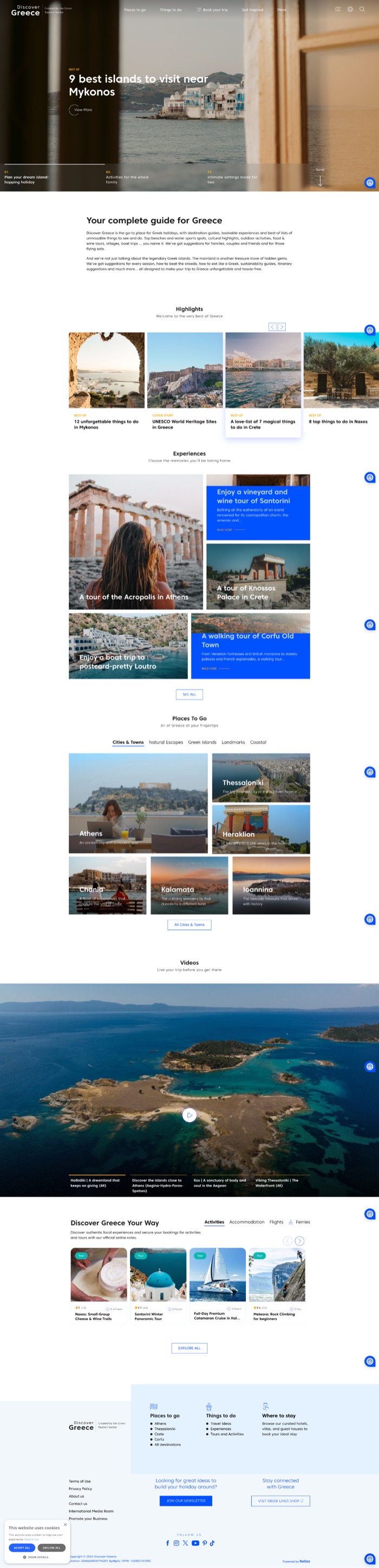 Discover Greece homepage